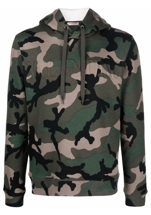 Valentino Garavani camouflage-print logo hoodie - Green