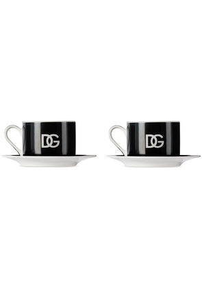 Dolce & Gabbana Black & White DG Logo Teacup Set