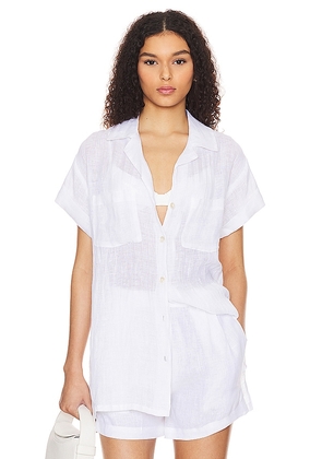 vitamin A Playa Pocket Blouse in White. Size M, S.
