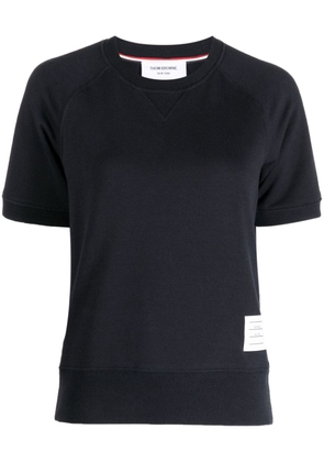 Thom Browne logo patch short-sleeve sweatshirt - Blue