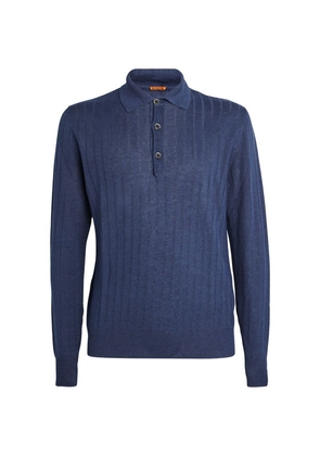 Barena Linen-Cotton Rib-Knit Polo Shirt