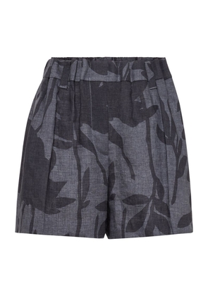 Brunello Cucinelli Linen Printed Bermuda Shorts