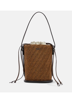 Max Mara Small leather-trimmed bucket bag