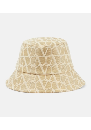Valentino Toile Iconographe raffia bucket hat