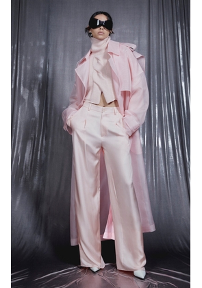 LAPOINTE - Pleated Organic Silk Wide-Leg Pants - Light Pink - US 6 - Moda Operandi