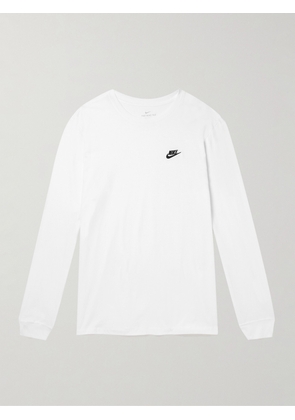 Nike - Club Logo-Embroidered Cotton-Jersey T-Shirt - Men - White - XS