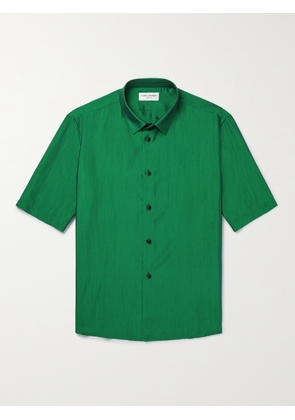 SAINT LAURENT - Silk-Shantung Shirt - Men - Green - EU 39