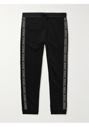 Moncler - Slim-Fit Tapered Logo-Appliquéd Cotton-Jersey Sweatpants - Men - Black - S