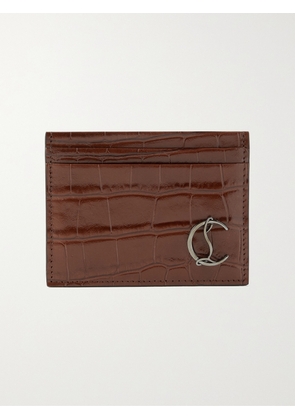 Christian Louboutin - Croc-Effect Leather Cardholder - Men - Brown
