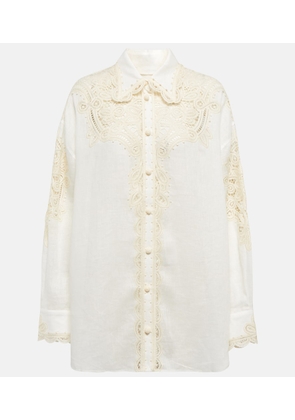 Zimmermann Laurel lace-insert linen shirt