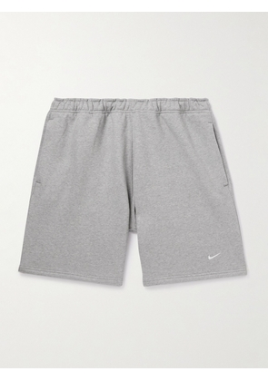 Nike - Solo Swoosh Logo-Embroidered Cotton-Blend Jersey Shorts - Men - Gray - XS