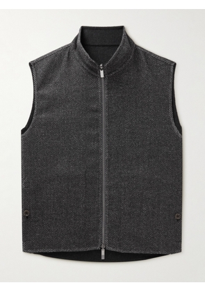 Stòffa - Reversible Vest - Wool Merino Double-Sided - Men - Gray - IT 46