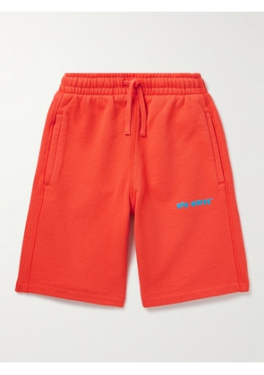 Off-White Kids - Logo-Print Cotton-Jersey Drawstring Shorts - Men - Orange - Age 8