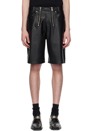GmbH Black Zoran Faux-Leather Shorts