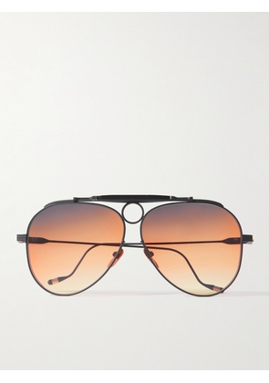 Jacques Marie Mage - Diamond Cross Ranch Aviator-Style Black-Tone Sunglasses - Men - Black