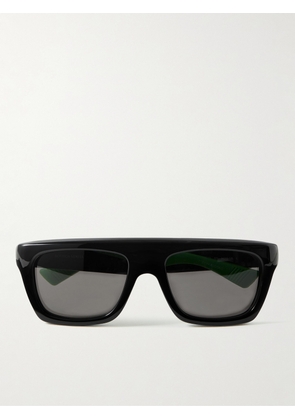 Bottega Veneta - Square-Frame Rubber-Trimmed Acetate Sunglasses - Men - Black