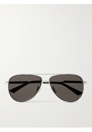Bottega Veneta - Aviator-Style Silver-Tone Sunglasses - Men - Silver