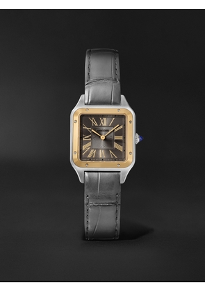 Cartier - Santos-Dumont Large 43.5mm 18-Karat Gold, Stainless Steel and Alligator Watch, Ref. No. CRW2SA0028 - Men - Gray