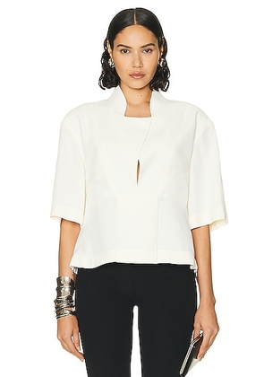 Jil Sander Short Sleeve Top in Off White - White. Size 40 (also in 38).