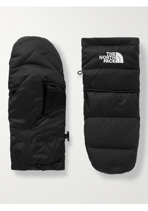 The North Face - Nuptse Convertible Logo-Embroidered Recycled-Ripstop Down Mittens - Men - Black - S