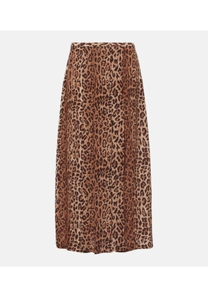 Rixo Georgia leopard-print silk midi skirt