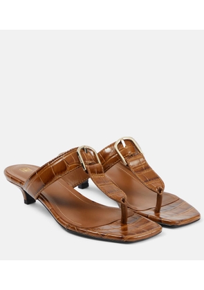 Toteme The Belted croc-effect leather thong sandals