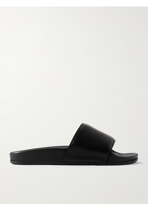 Rhude - Logo-Print Leather Slides - Men - Black - US 7