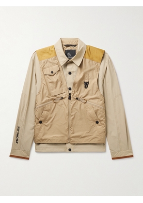 Moncler Grenoble - Combal Logo-Appliquéd Alcantara®-Trimmed Layered Ripstop Jacket - Men - Neutrals - 1