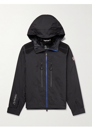 Moncler Grenoble - Vert Logo-Appliquéd Polartec® Alpha® Crinkled-Shell and Mesh Hooded Jacket - Men - Black - 1