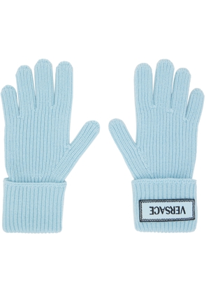 Versace Blue 90s Logo Gloves