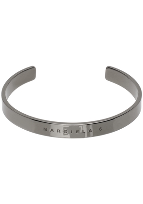 MM6 Maison Margiela Gunmetal Engraved Cuff Bracelet
