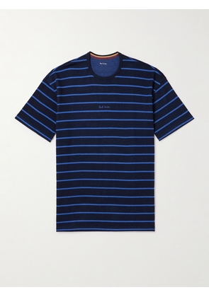 Paul Smith - Logo-Embroidered Striped Cotton and Modal-Blend Jersey Pyjama T-Shirt - Men - Blue - S
