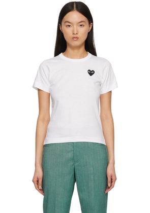 COMME des GARÇONS PLAY White & Black Heart Patch T-Shirt