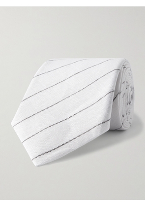 Brunello Cucinelli - 7.5cm Striped Linen Tie - Men - White