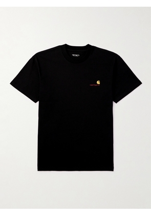 Carhartt WIP - American Script Logo-Embroidered Organic Cotton-Jersey T-Shirt - Men - Black - XS