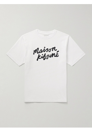 Maison Kitsuné - Logo-Print Cotton-Jersey T-Shirt - Men - White - XS