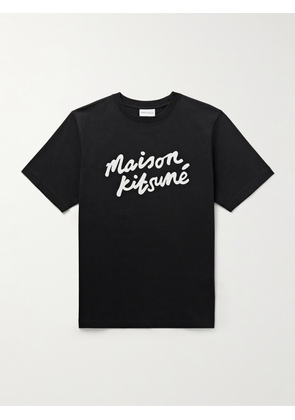 Maison Kitsuné - Logo-Print Cotton-Jersey T-Shirt - Men - Black - XS