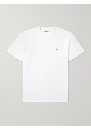 Carhartt WIP - Logo-Embroidered Cotton-Jersey T-Shirt - Men - White - XS