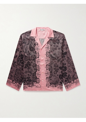 Acne Studios - Sowen Camp-Collar Printed Satin Shirt - Men - Pink - IT 46