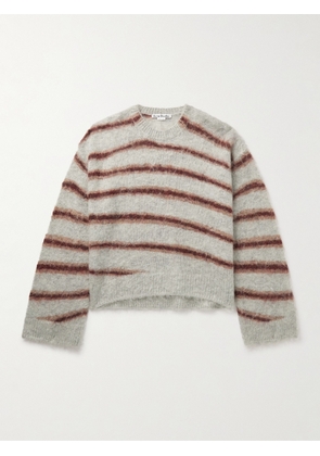 Acne Studios - Kwatta Striped Brushed-Knit Sweater - Men - Gray - XS