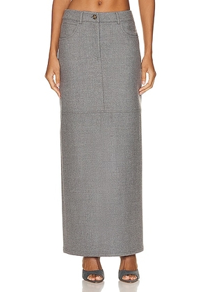 NOUR HAMMOUR Mae Long Pencil Skirt in Light Grey - Grey. Size 34 (also in 36).