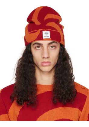 Soulland Red & Orange Armor Lux Edition Jacquard Wool Beanie