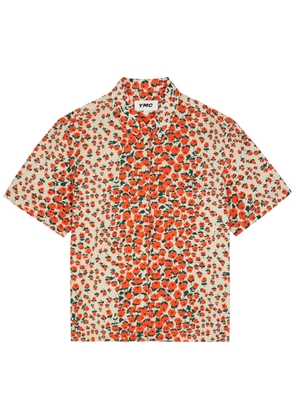 Ymc Vegas Floral-print Cotton Shirt - Orange - M (UK12 / M)