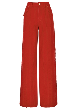 Blumarine Frayed Wide-leg Jeans - Red - IT36 (UK4 / Xxs)