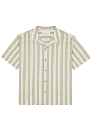Frame Striped Cotton Shirt - Green - S