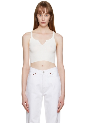 ÉTERNE Off-White Cropped Tank Top