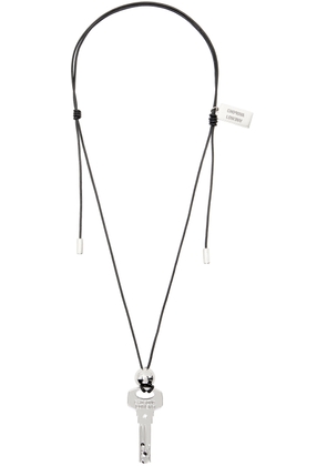 Chopova Lowena Black Key Leather Necklace