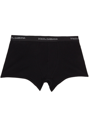 Dolce & Gabbana Black Rib Knit Cotton Boxers