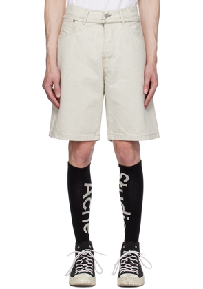 Acne Studios Off-White Relaxed-Fit Denim Shorts