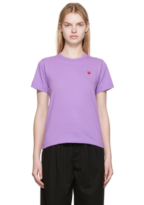 COMME des GARÇONS PLAY Purple Small Heart Patch T-Shirt